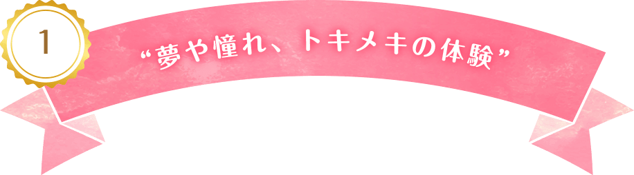 1 “夢や憧れ、トキメキの体験”